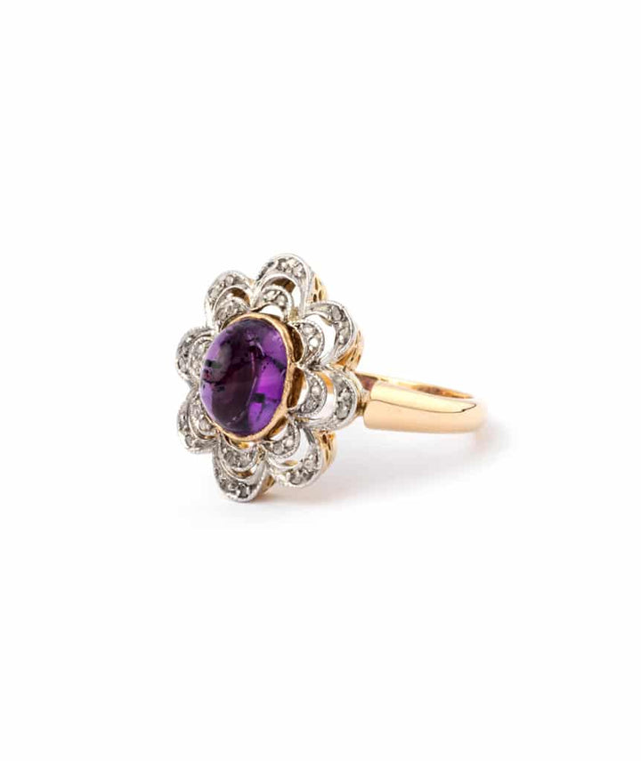 Caillou Paris - Bague ancienne améthyste "Iola" gauche