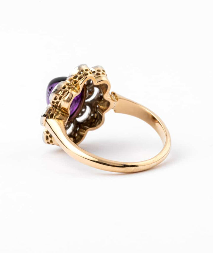 Caillou Paris - Bague ancienne améthyste "Iola" profil