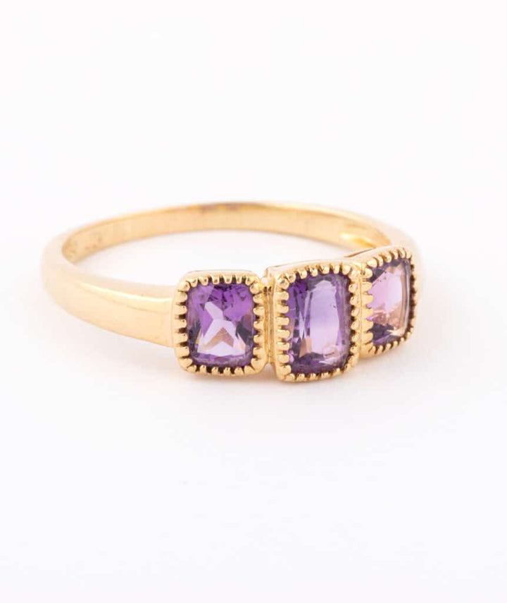 Antique amethyst trilogy ring Sofia - Caillou Paris