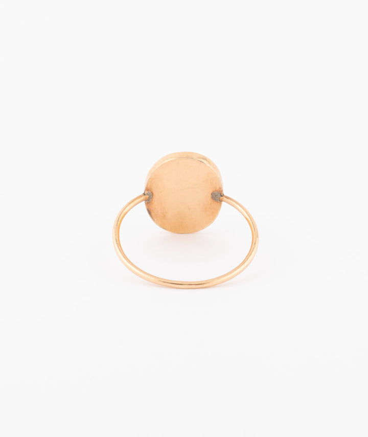 Caillou Paris Bague Ancienne Cabochon De Verre %22iena%22 Dos