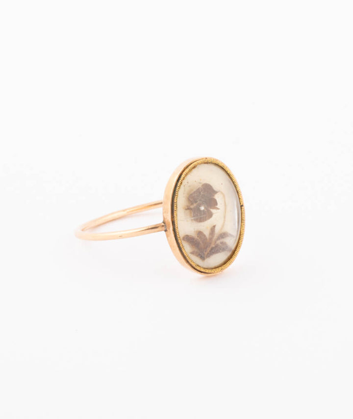 Caillou Paris Bague Ancienne Cabochon De Verre %22iena%22 Droite