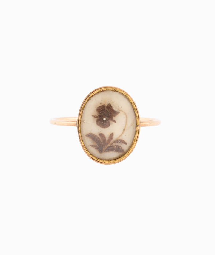 Caillou Paris Bague Ancienne Cabochon De Verre %22iena%22