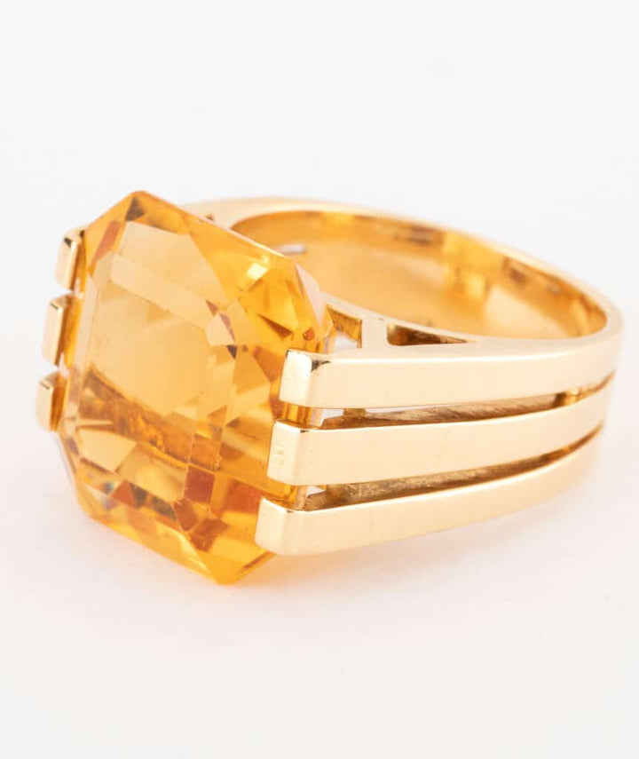 Caillou Paris - Bague ancienne citrine Herm detail