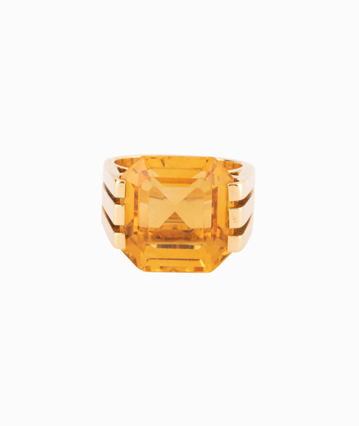 Caillou Paris - Bague ancienne citrine Herm face