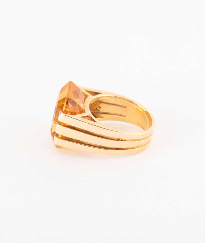 Caillou Paris - Bague ancienne citrine Herm profil gauche