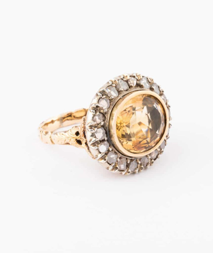 Caillou Paris - Bague ancienne citrine Sheli droite