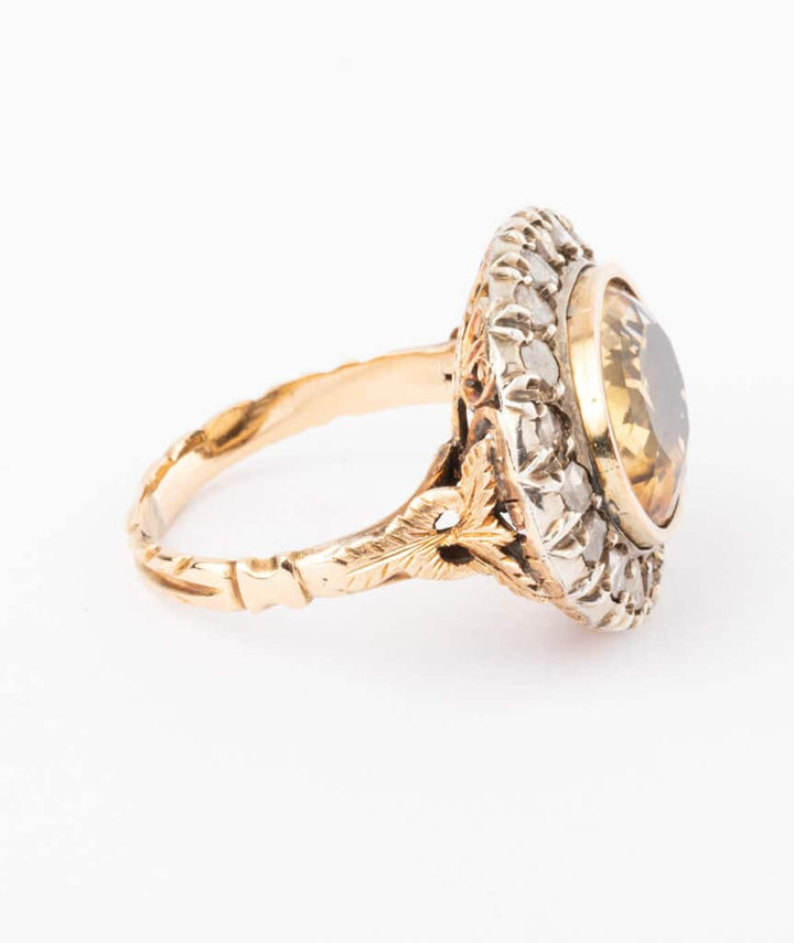 Caillou Paris - Bague ancienne citrine Sheli droit