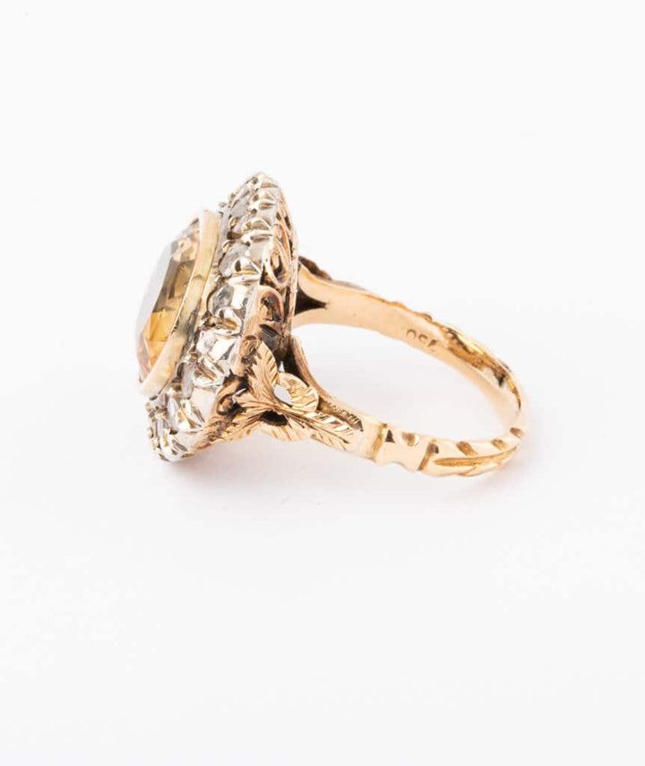 Caillou Paris - Bague ancienne citrine Sheli profil