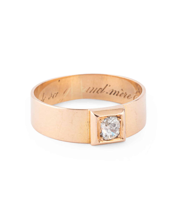 Caillou Paris Bague Ancienne Diamant Cesca Dedicace Gros Plan