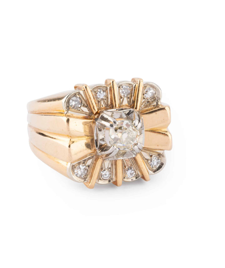 Caillou Paris Bague Ancienne Diamant Nori Detail