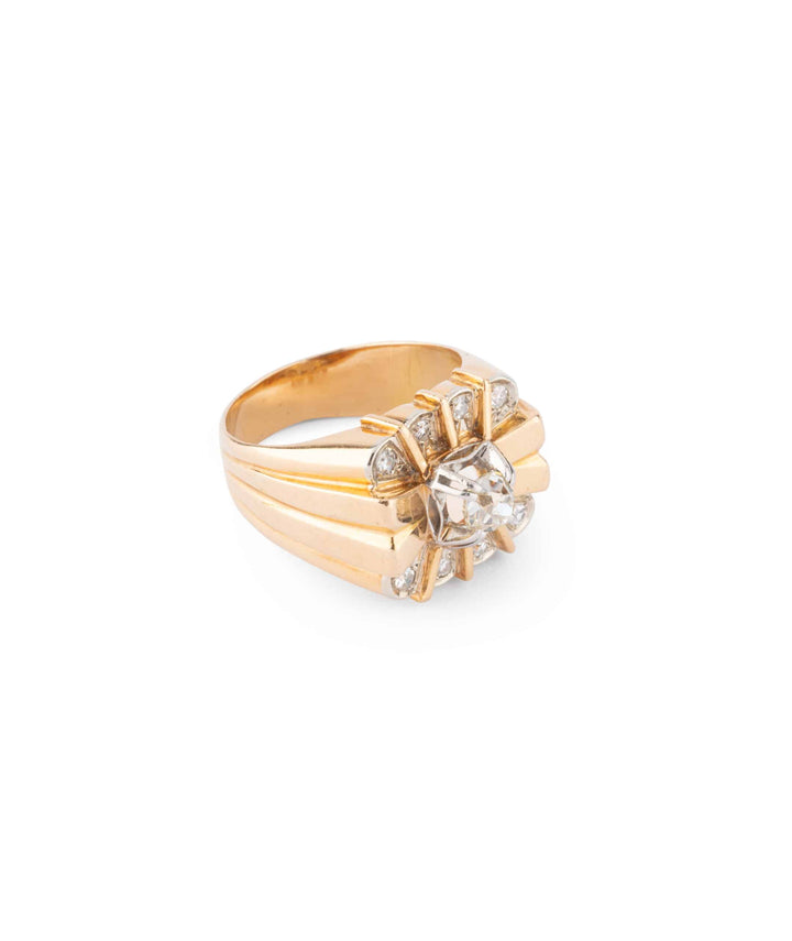 Caillou Paris Bague Ancienne Diamant Nori Droite