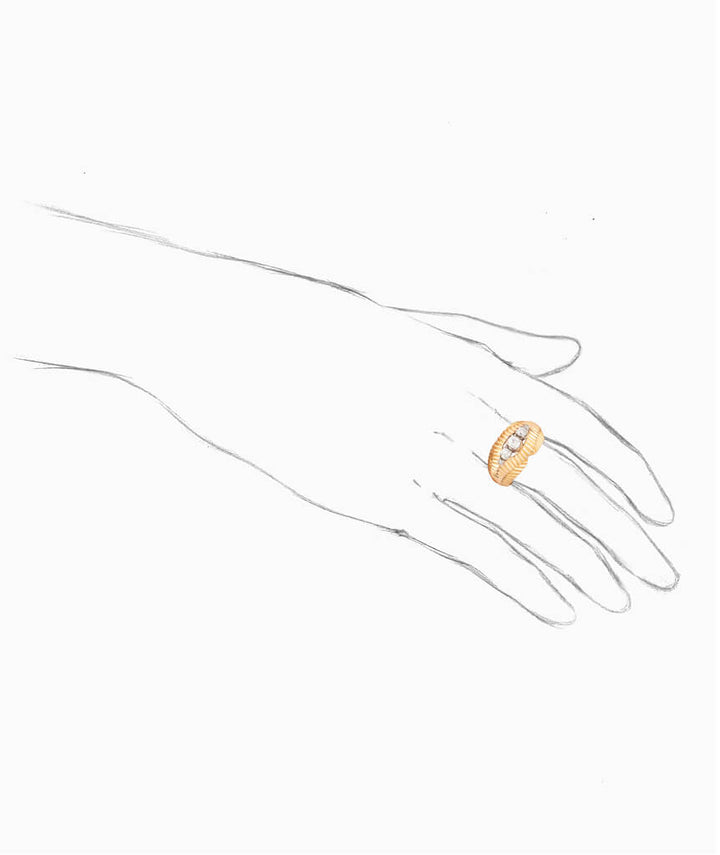 Caillou Paris - Bague ancienne diamants Bero porter