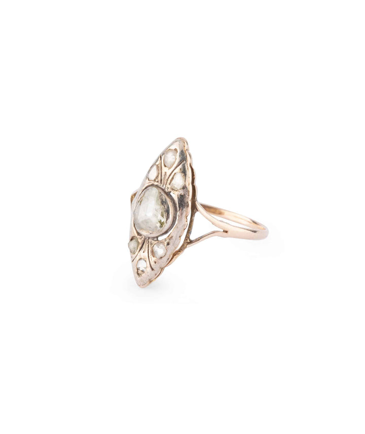 Caillou Paris Bague Ancienne Diamants Ruben Gauche