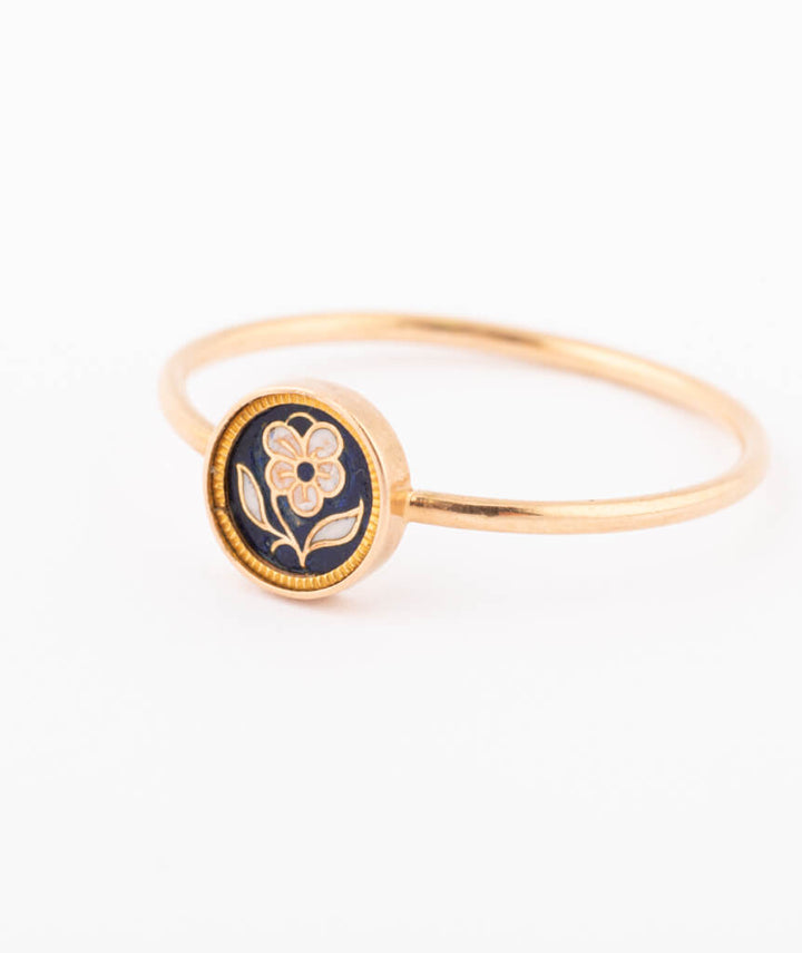 Caillou Paris Bague Ancienne Email %22katel%22 Gros Plan 1