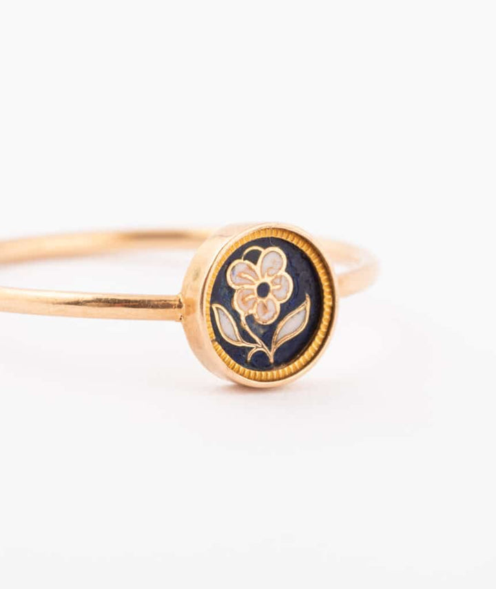 Caillou Paris Bague Ancienne Email %22katel%22 Gros Plan 2