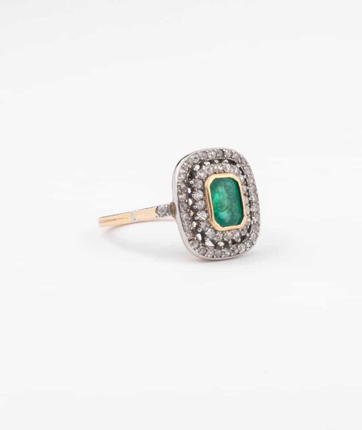 Bague ancienne émeraude "Ruriko" droite