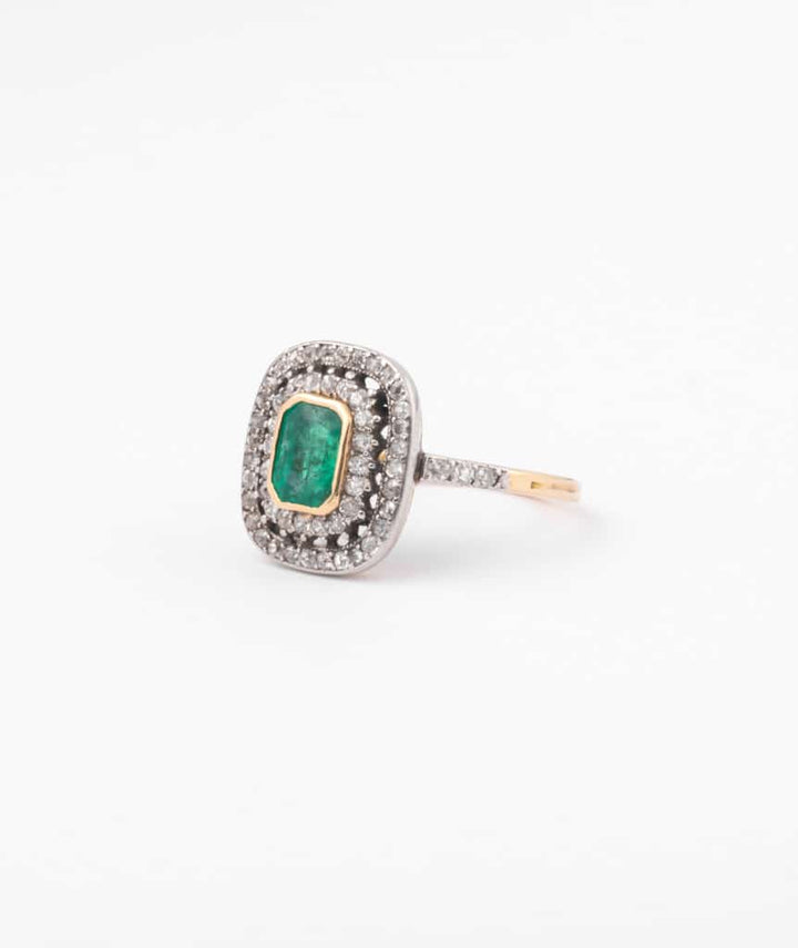 Bague ancienne émeraude "Ruriko" gauche