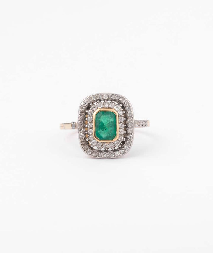 Bague ancienne émeraude "Ruriko"