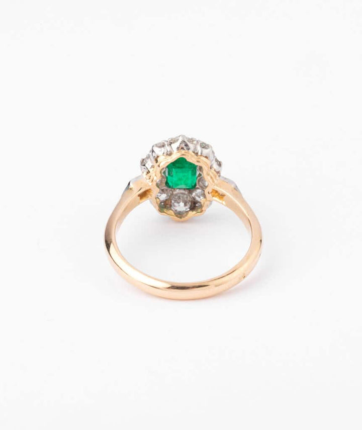 Bague ancienne émeraude Adaia dos