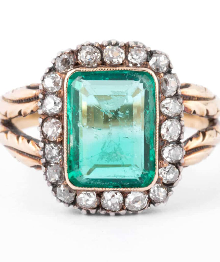 Caillou Paris - Bague ancienne emeraude Eilis details 2