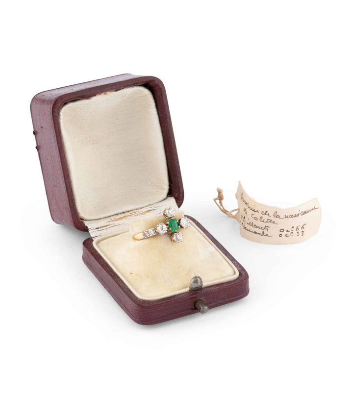 Caillou Paris Bague Ancienne Emeraude Mahdi Etiquette