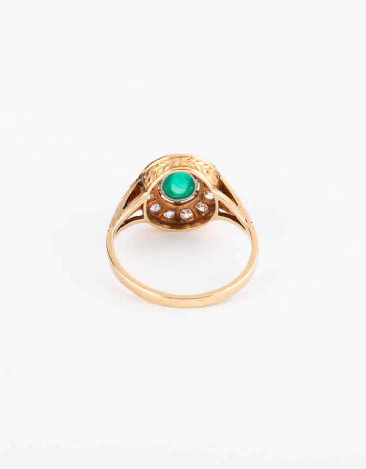 Caillou Paris - Bague ancienne emeraude Odia dos