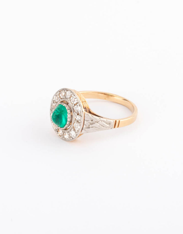 Caillou Paris - Bague ancienne emeraude Odia gauche