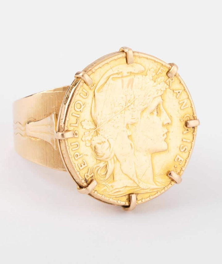 Caillou Paris - Bague ancienne or Soen detail