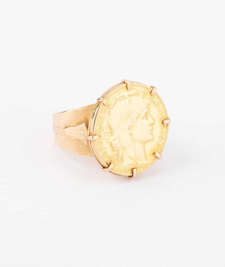 Caillou Paris - Bague ancienne or Soen droite
