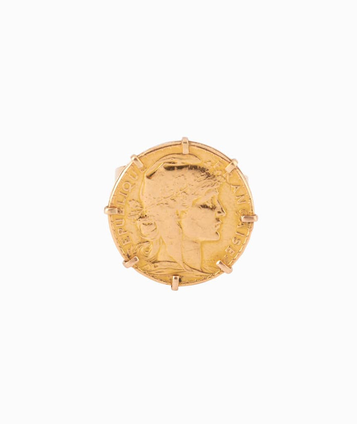 Caillou Paris - Bague ancienne or Soen face