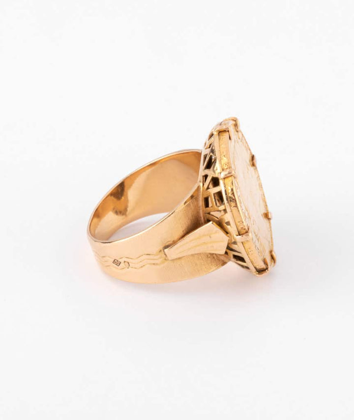 Caillou Paris - Bague ancienne or Soen profil droit