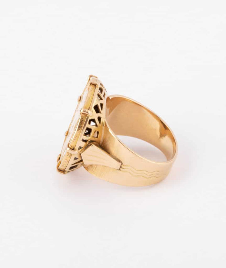 Caillou Paris - Bague ancienne or Soen profil gauche