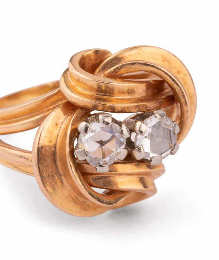 Caillou Paris Bague Ancienne Or Et Diamants Danos Gros Plan