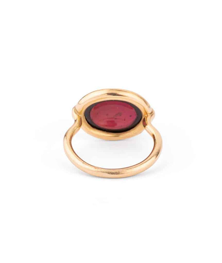 Caillou Paris Bague Ancienne Or Et Grenat Joya Dos