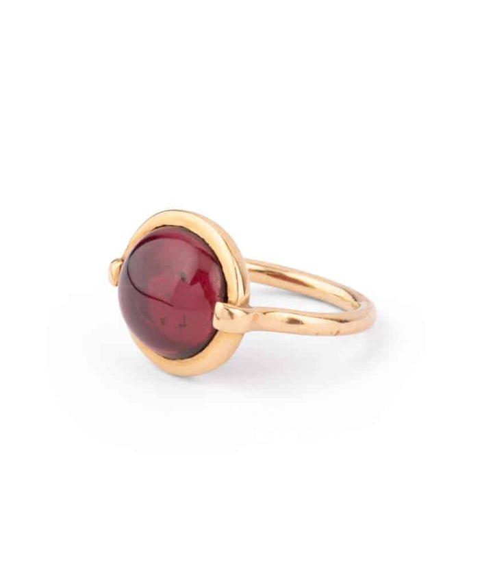 Caillou Paris Bague Ancienne Or Et Grenat Joya Gauche
