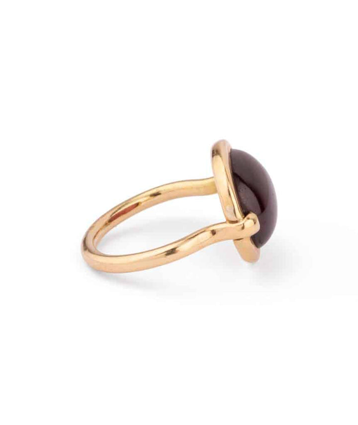 Caillou Paris Bague Ancienne Or Et Grenat Joya Gros Plan 2