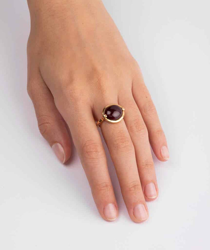 Caillou Paris Bague Ancienne Or Et Grenat Joya Porter