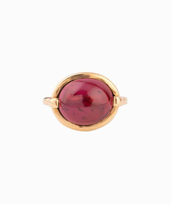 Caillou Paris Bague Ancienne Or Et Grenat Joya