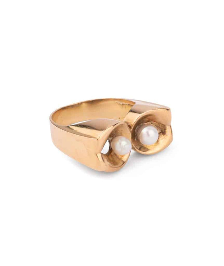 Caillou Paris Bague Ancienne Or Et Perles Junae Droite