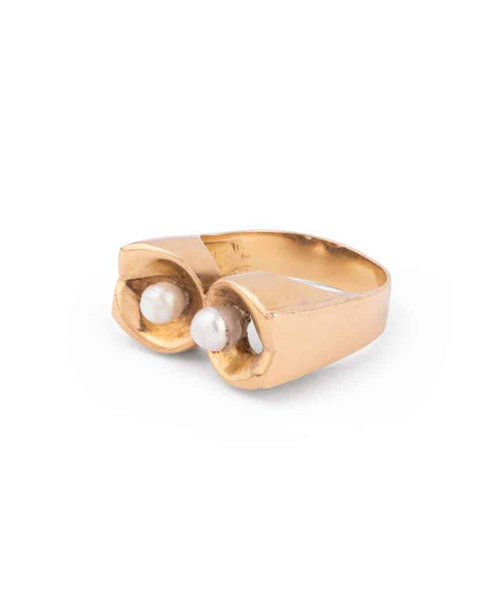 Caillou Paris Bague Ancienne Or Et Perles Junae Gauche