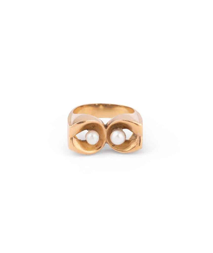 Caillou Paris Bague Ancienne Or Et Perles Junae