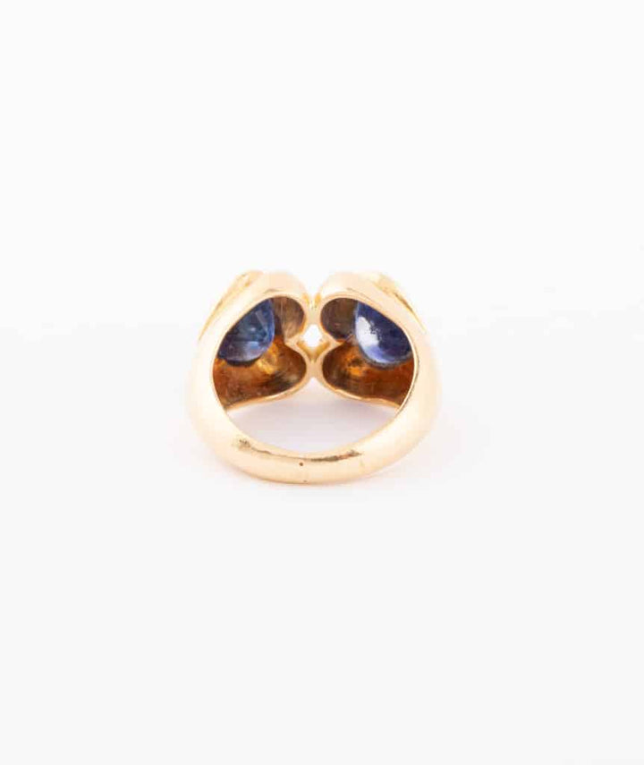 Caillou Paris Bague Ancienne Or Et Saphirs Donan Dos