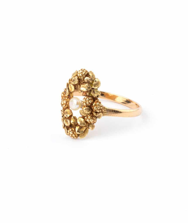 Caillou Paris - Bague ancienne perle Gaia gauche