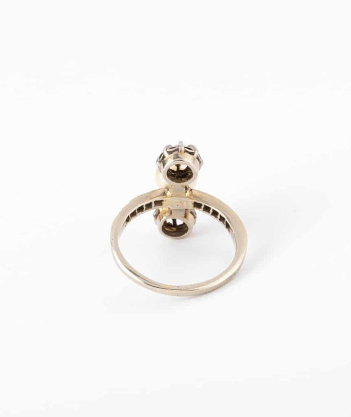 Caillou Paris - Bague ancienne perle et diamants Nida dos