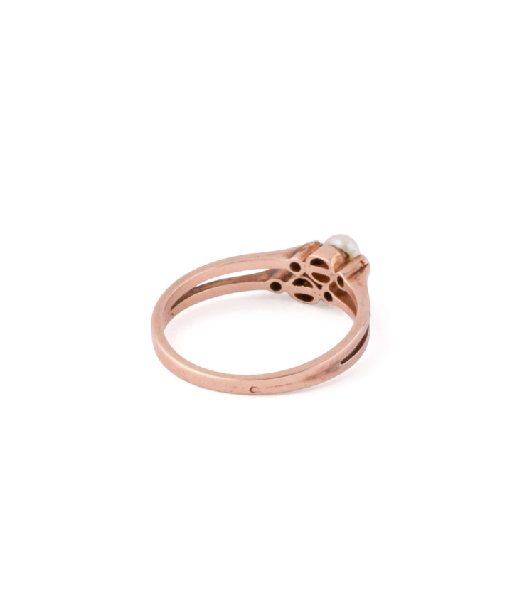 Caillou Paris Bague Ancienne Perles Diamants Nola Dos Droite