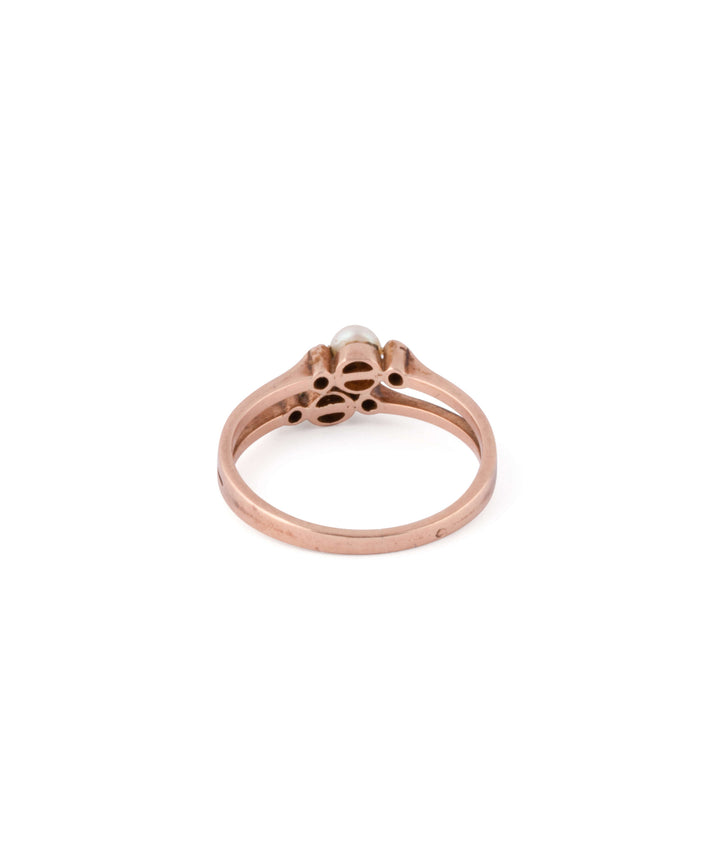 Caillou Paris Bague Ancienne Perles Diamants Nola Dos