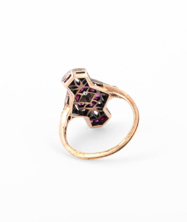 Caillou Paris - Bague ancienne rubis Kouzma dos