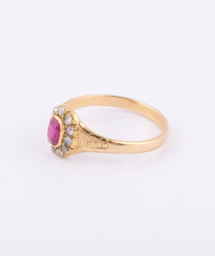 Caillou Paris Bague Ancienne Rubis Et Diamants Pasi Gauche