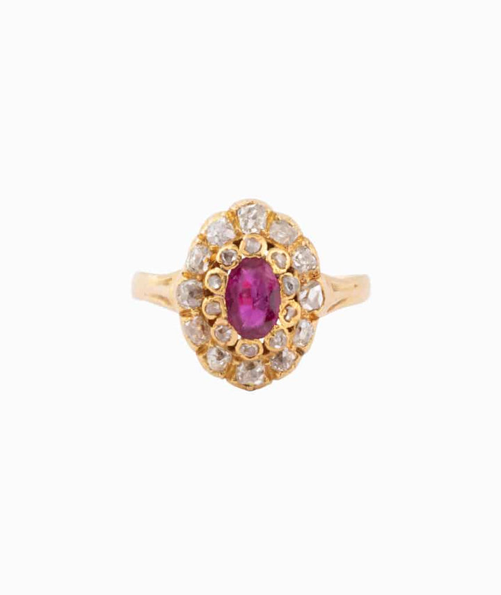 Caillou Paris Bague Ancienne Rubis Et Diamants Saloua