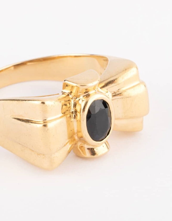 Caillou Paris - Bague ancienne saphir Araia gros plan droite